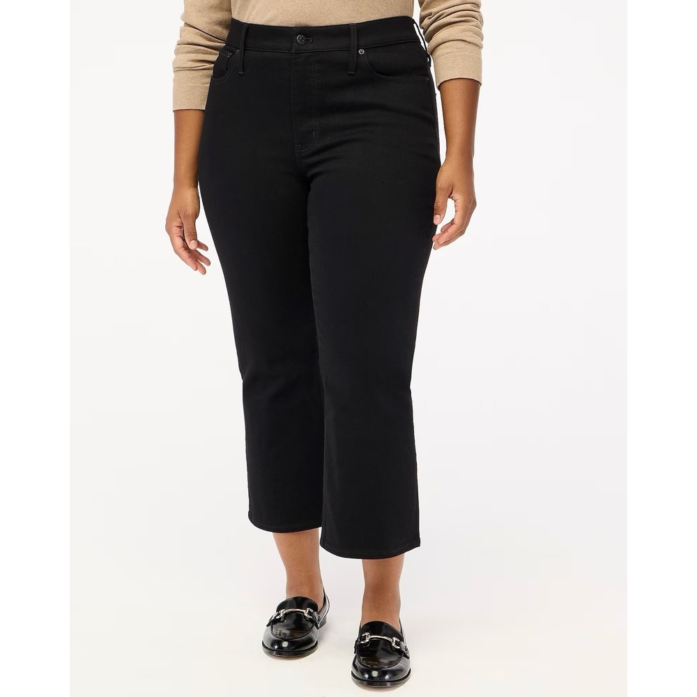 J Crew Flare Crop Jeans 30 Black NWT Bootcut All Day Stretch BT057 J.Crew